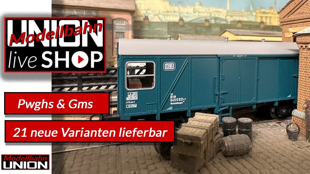 LIVE Modellbahn Union - Neue Versionen vom Begleitwagen Pwghs 54 Spur H0 - Neuheit 2023