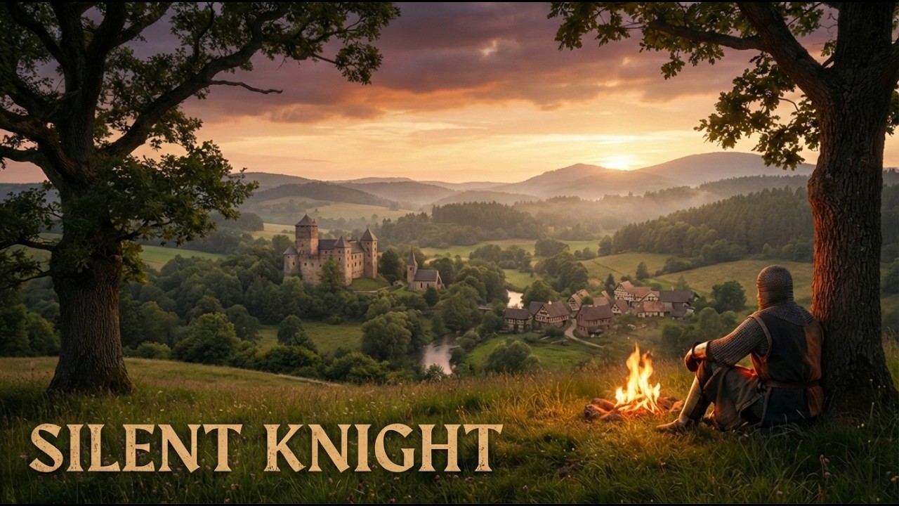 Silent Knight (1 Hour) 🔥 | Medieval Sunset Ambience for Chill & Focus Knight by the Campfire