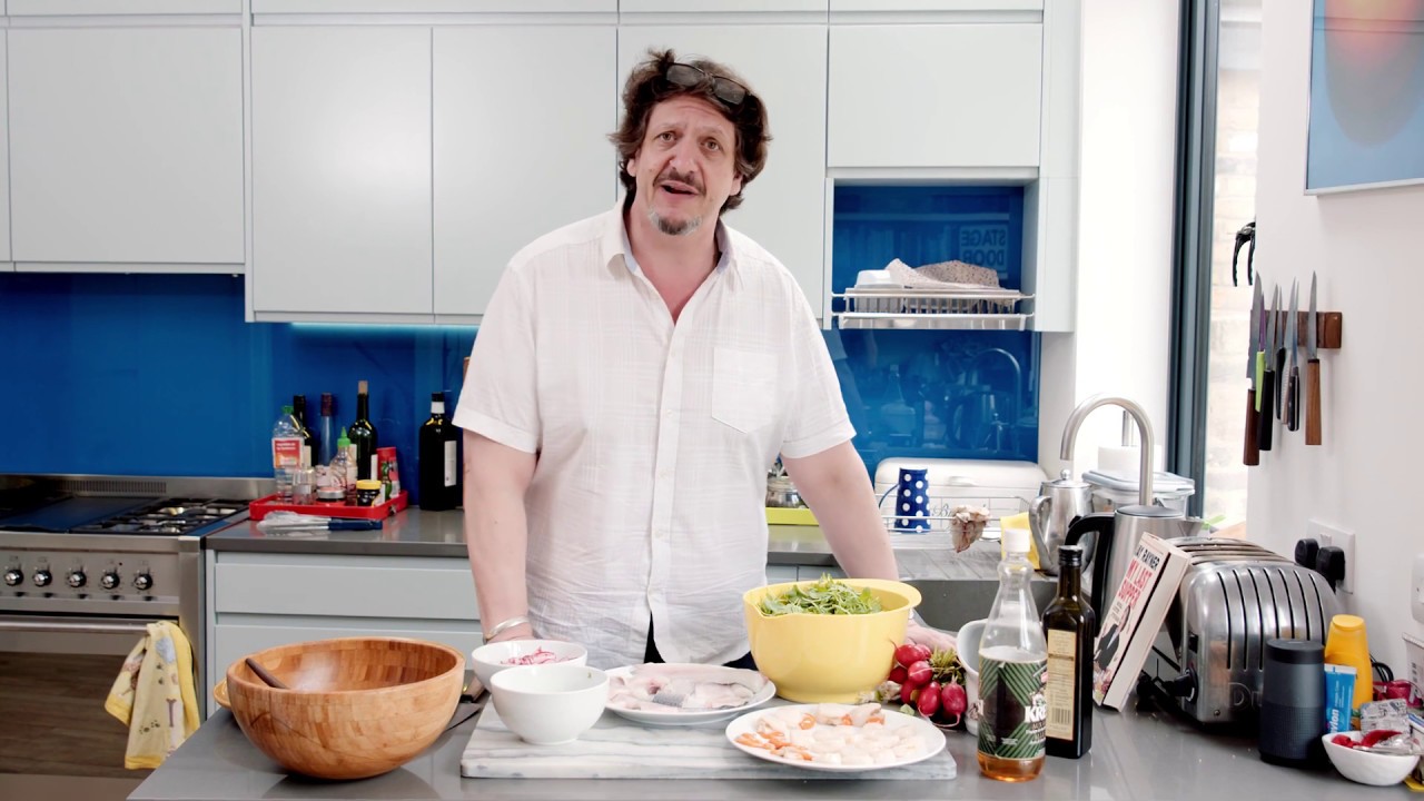 Jay Rayner cooks Scallop and Sea bass Tagliata