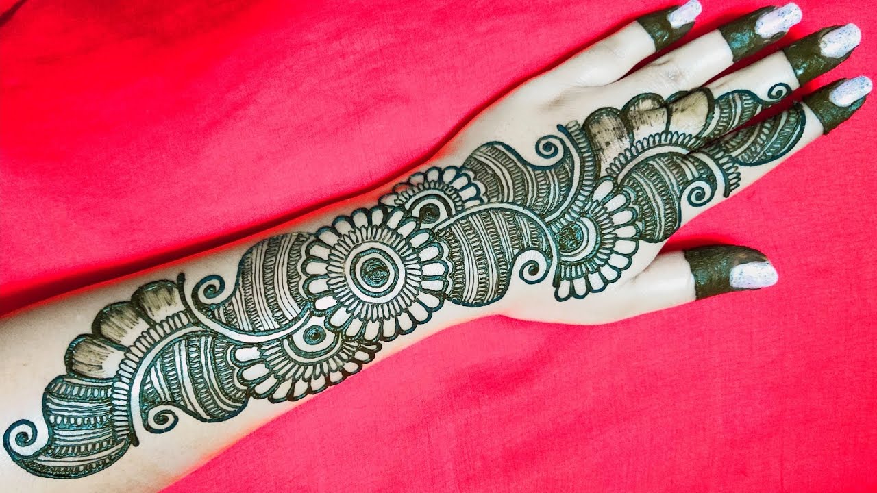 EASIEST SIMPLE ARABIC MEHNDI DESIGN TUTORIAL || आसान और सुंदर Back Hand अरबी style मेहँदी डिज़ाइन