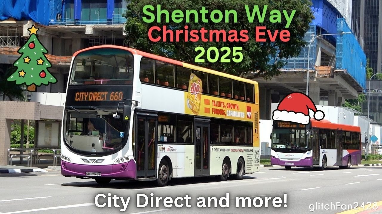 Christmas Eve 🎄 Lunchtime Bus Spottiing in Shenton Way, Singapore 2025