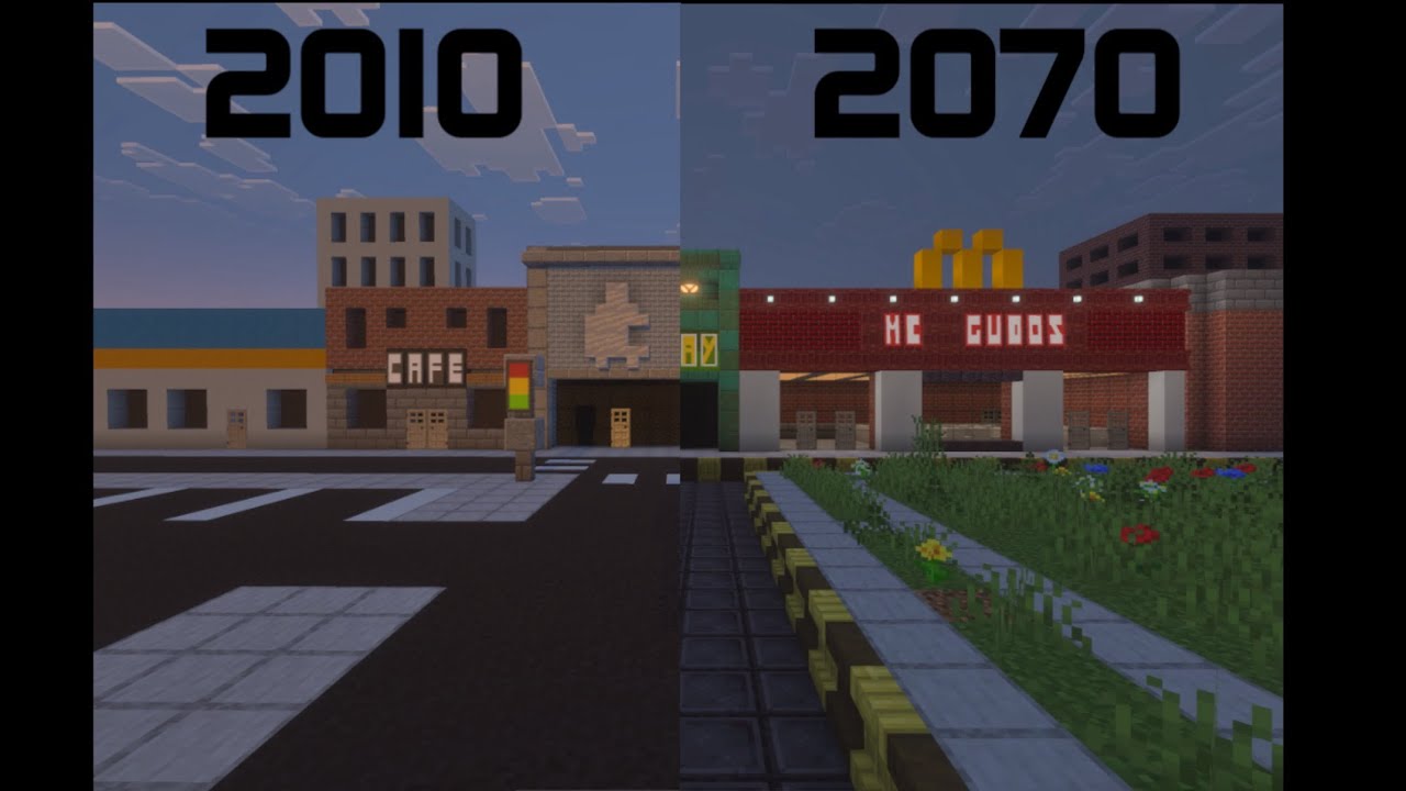 Through the decades Minecraft ￼future of new villager city part 1
