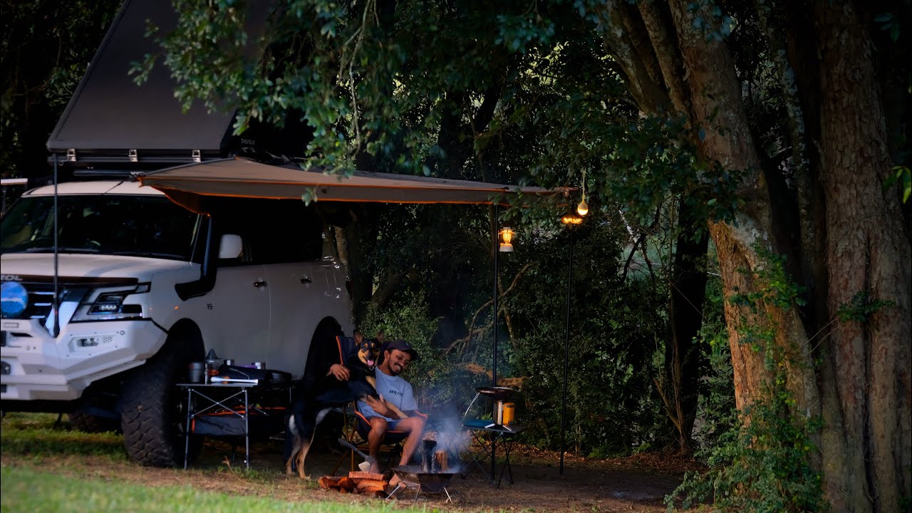 SOLO Camping by the river in my 4wd | Nature ASMR | Relaxing in Nature Ep4 |Biolite BBQ, Y62 Patrol