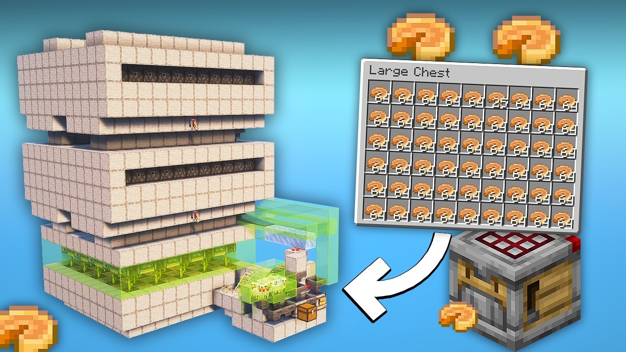 Minecraft Fully Automatic Pumpkin Pie Farm 1.21 - Pumpkin Pie Farm Tutorial ( Java & Bedrock )