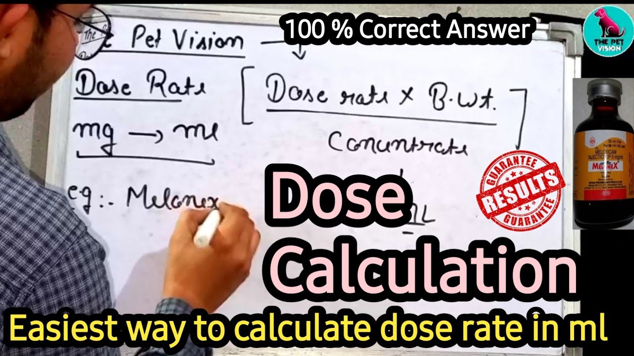 dose rate calculation in hindi || mg to ml || formula based || with example. || by.THE PET VISION