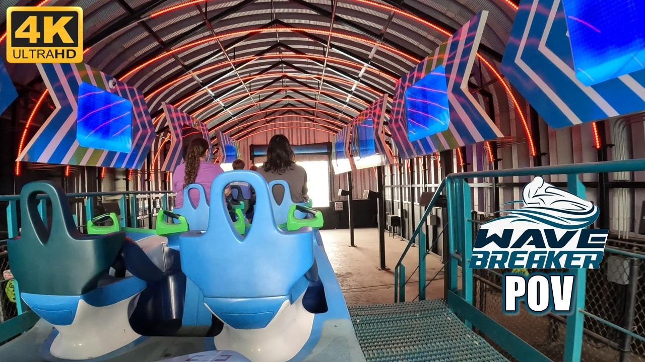 Wave Breaker POV (Back, 4K 60FPS, 2025), SeaWorld San Antonio Intamin Coaster | Non-Copyright