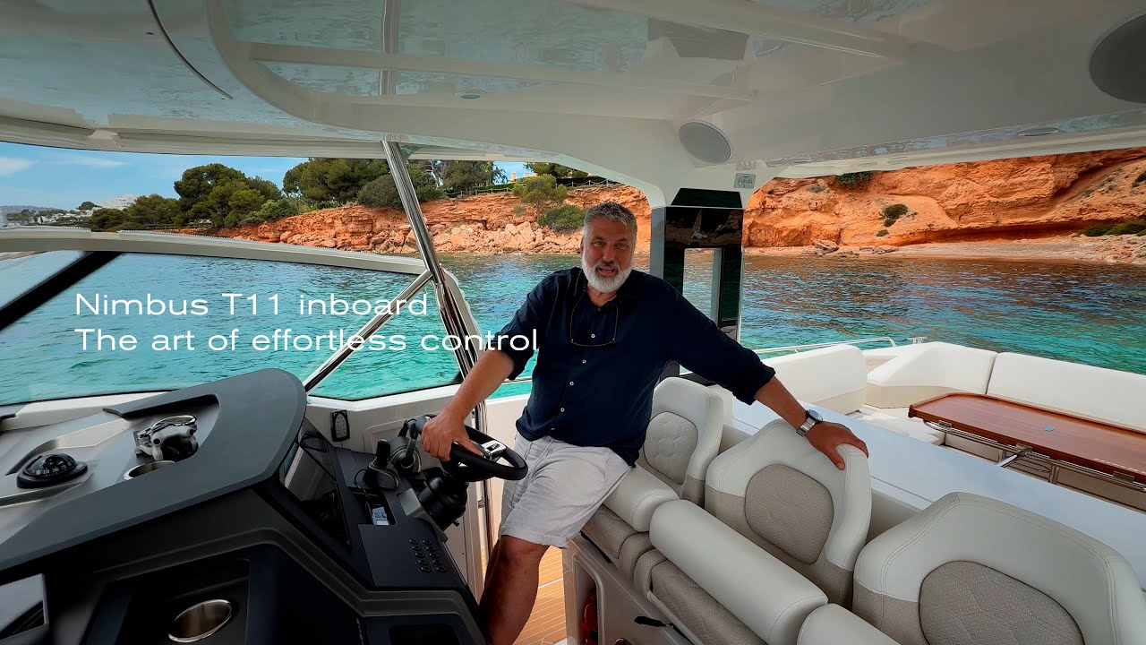 Обзор бортового оборудования Nimbus T11 | Управление с помощью джойстика Volvo Penta и помощь при...