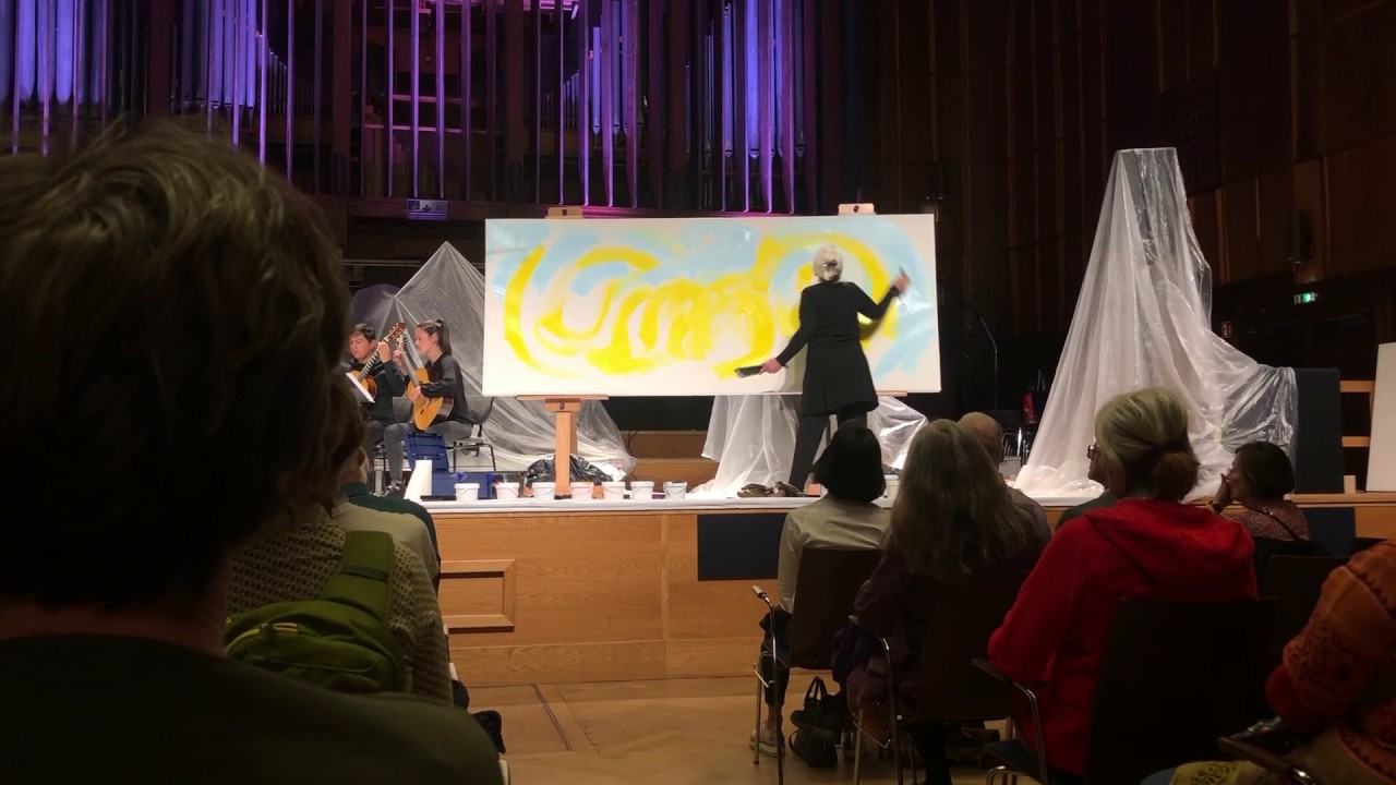 Live Action Painting 1  - Etelka Kovacs Koller -  Musikhochschule Frankfurt - Neue Musik Nacht 2019