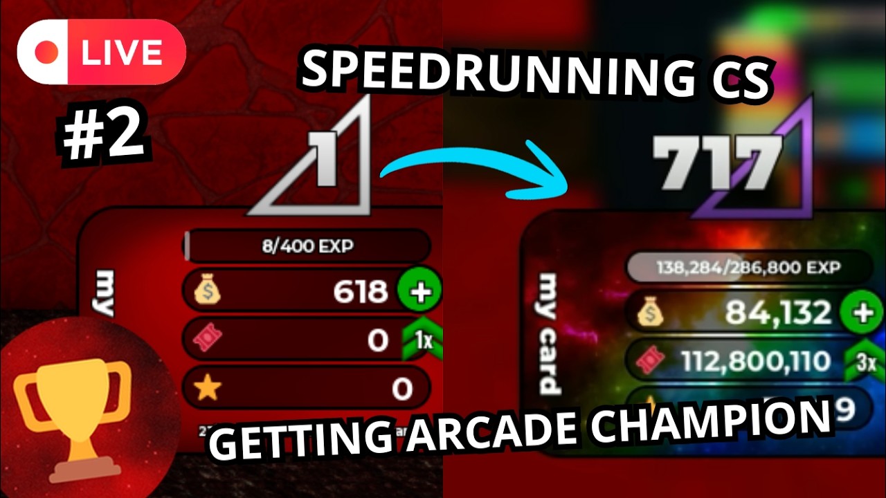 🔴Speedrunning Arcade Champion in Cornerstone Arcade V6... (Day 2)