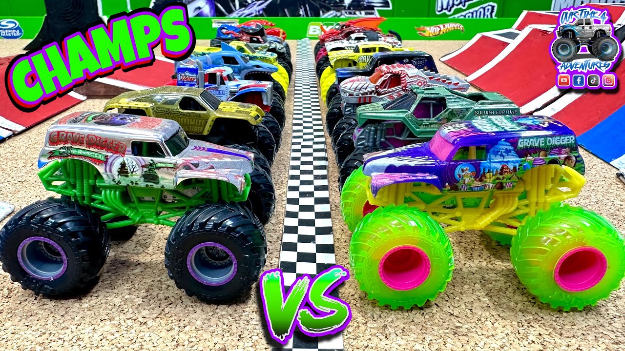 Toy Diecast Monster Truck Racing Tournament | Round #40 | Spin Master MONSTER JAM Series #34 🆚 #35