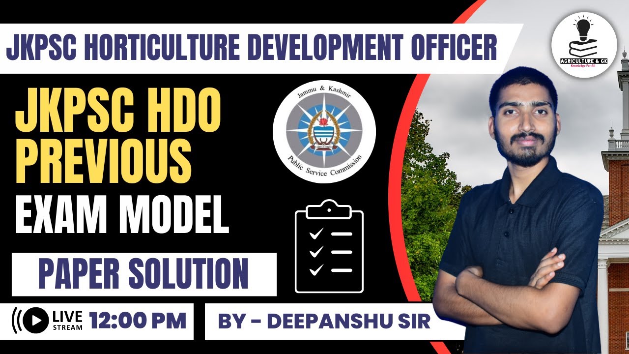 JKPSC Horticulture Development Officer Exam Previous Year Paper Solution | JKPSC HDO Exam Coaching