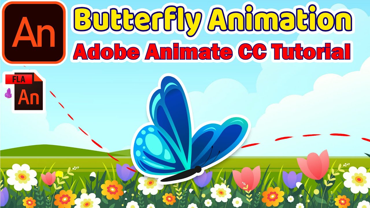How to Animate Butterfly Animation | Adobe Animate CC Tutorial for Beginners