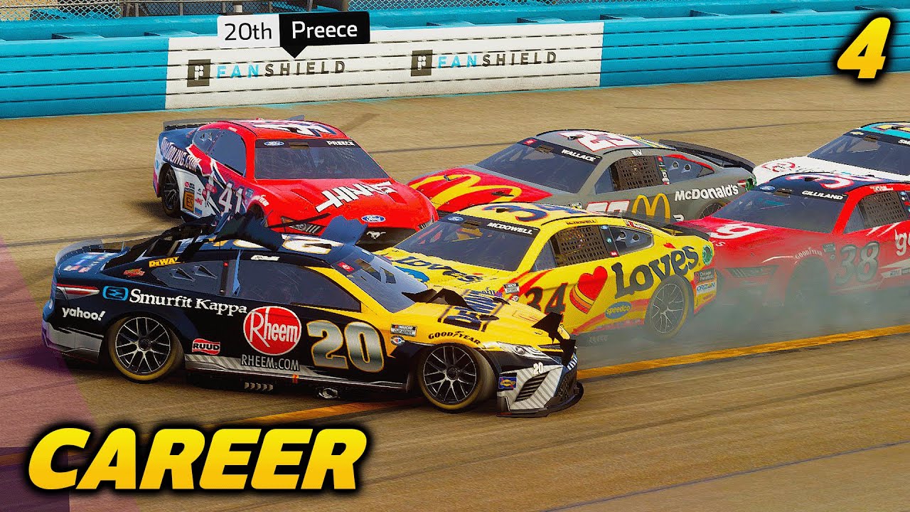 BIG RESTART CRASH. NOW WE CAN FIGHT. - NASCAR Heat 5 Career Mode: Part 4