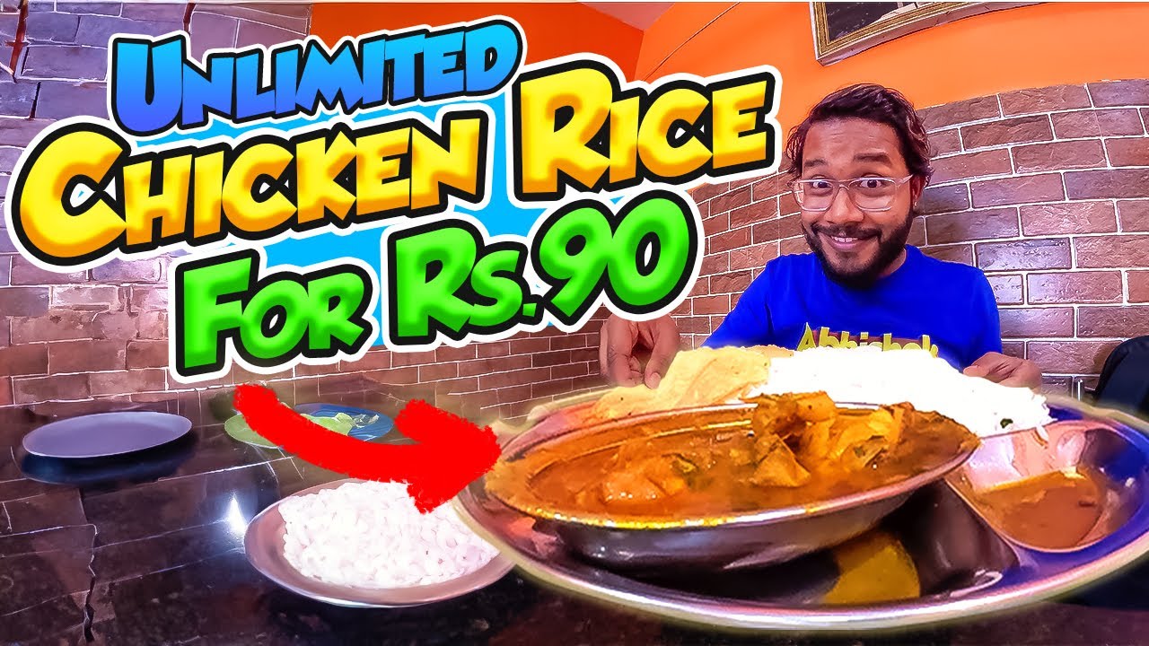For Only Rs.90, I ate UNLIMITED Chicken Rice in Khunti | Khunti Food