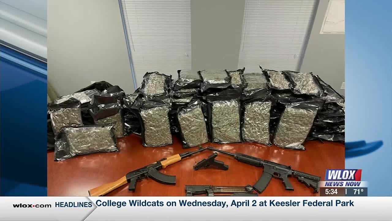 3 arrested in Biloxi after traffic stop leads to recovery of bulk marijuana, multiple firearms