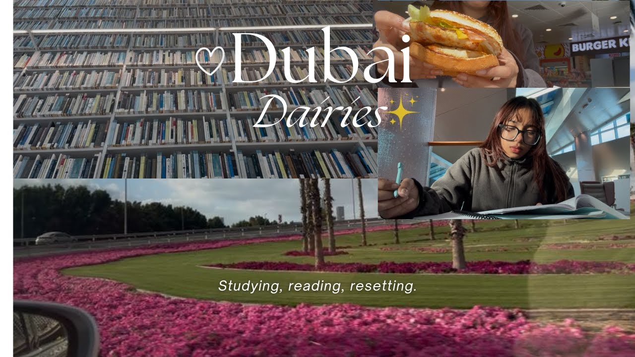 A Productive day in Dubai 📚 | Studying, Reading & Library Vibes
