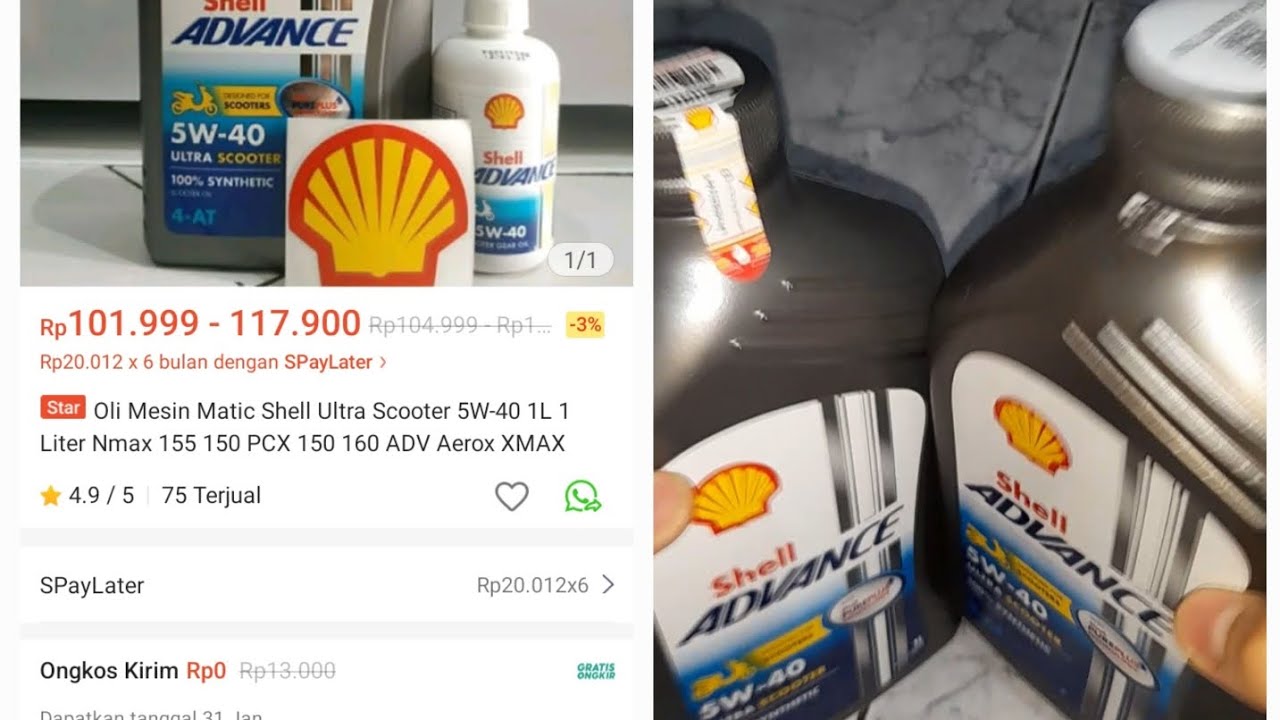 OLI SHELL ULTRA SCOOTER PALSU🤔?Tips membedakan oli palsu dan aslinya #olimotormatic #olipalsu #shell