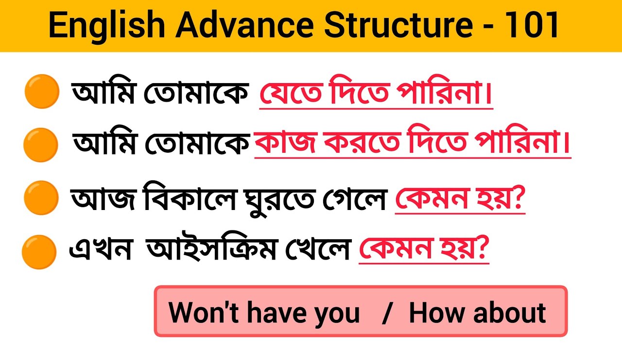 English Structure Clas  101 || Daily Use Advance English Structures || @LearningTubee