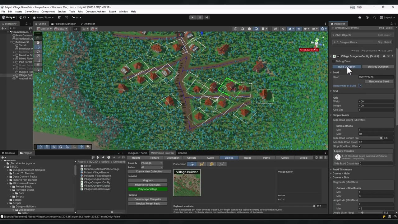 Dungeon Architect + Microverse + Polytope Lowpoly Modular Village Builder Teaser