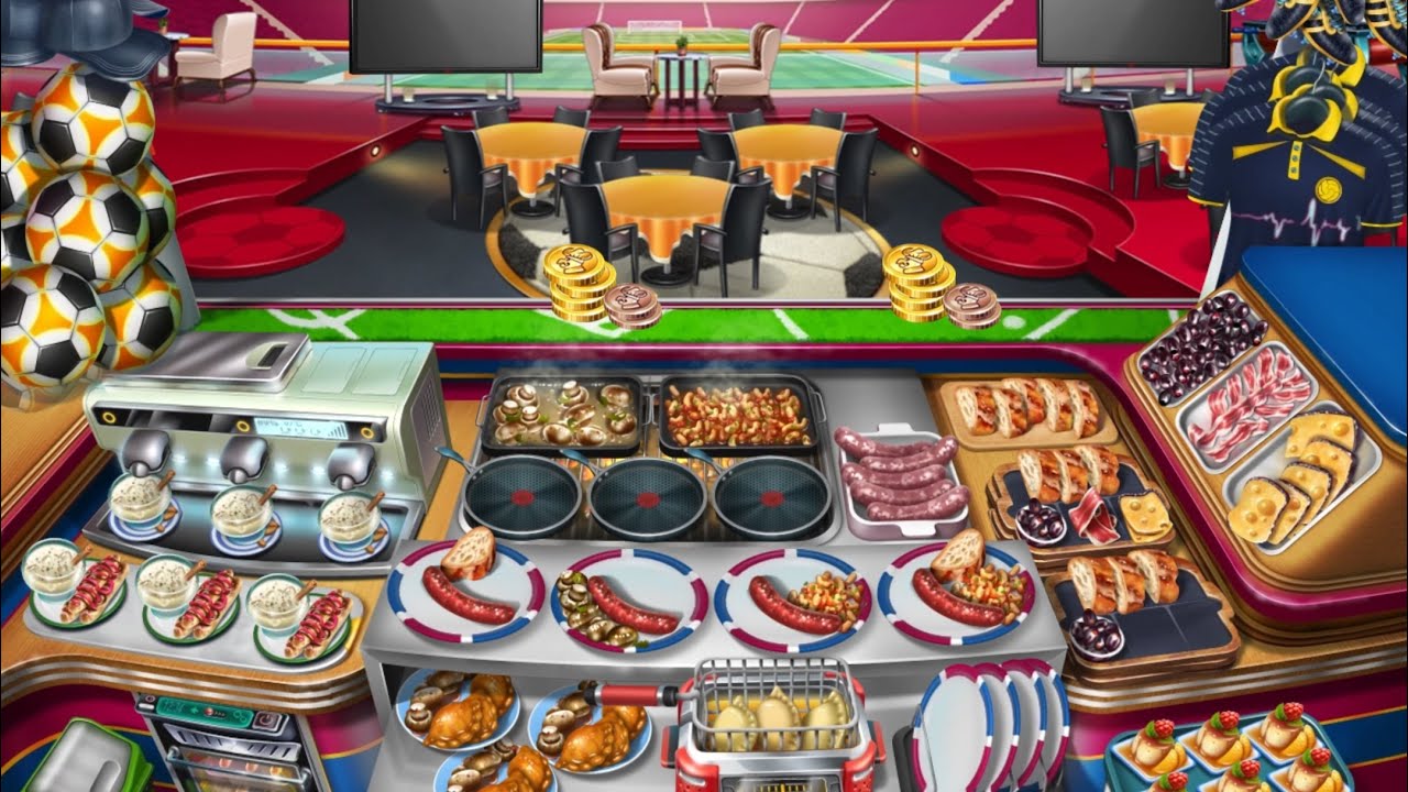 Cooking Fever - Sports Bar Level 40 🌭⚽️ (3 Stars/Orders Memorized)