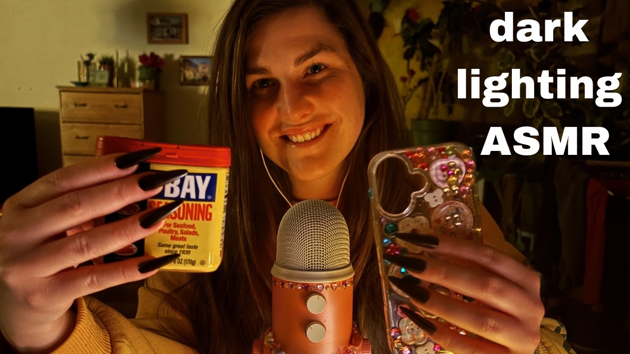 ASMR in the DARK so you can fall asleep easily ☾⋆｡˚ Trigger Assortment with Whispers