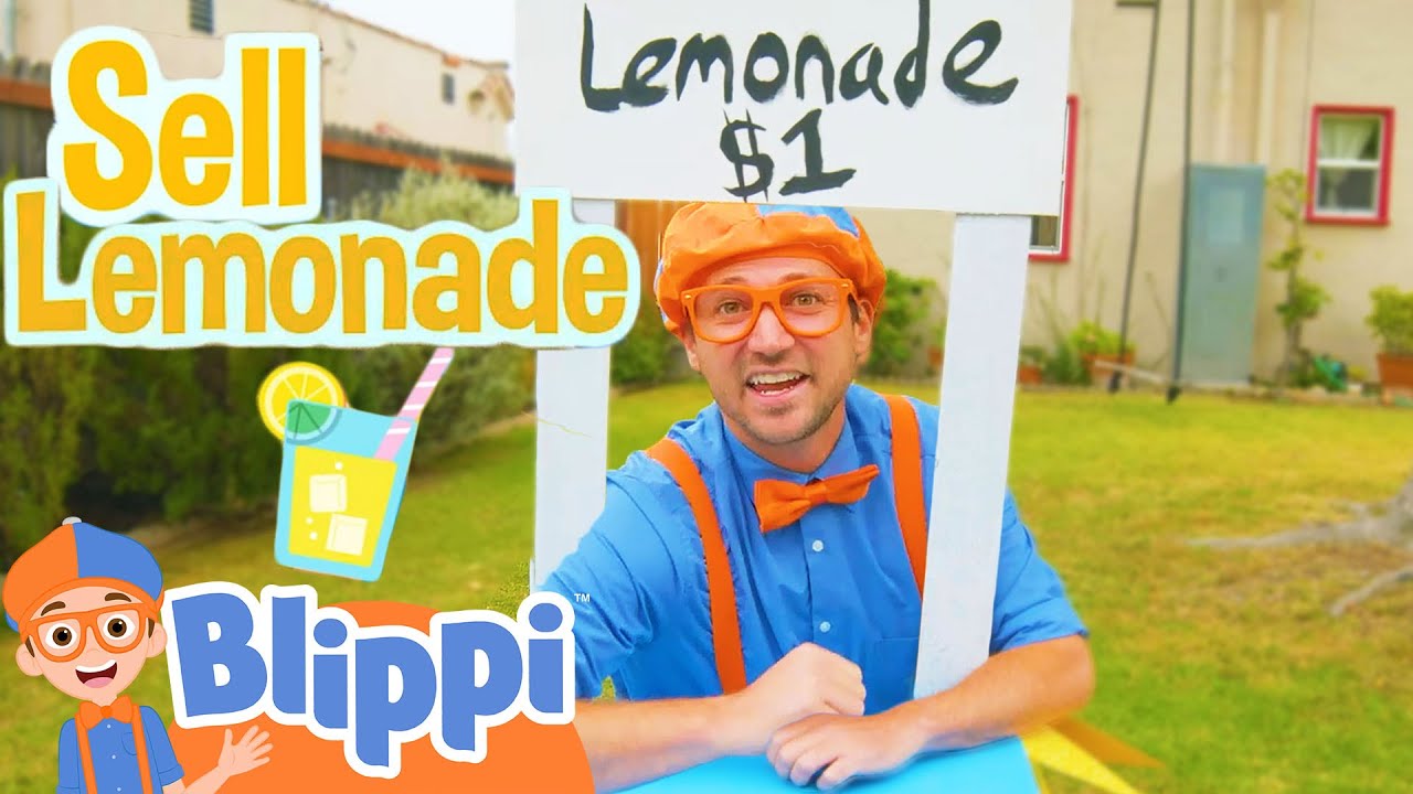 Blippi Runs a Lemonade Stand🍋| Educational Food Videos For Kids