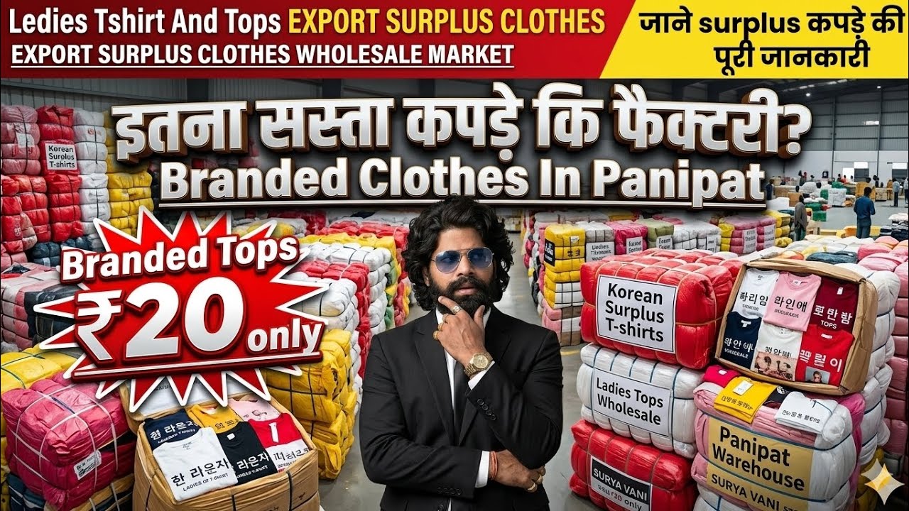 ₹20 में Branded Tops? 😱 Panipat Biggest Export Surplus Warehouse? जाने Surplus कपड़े की पूरी जानकारी