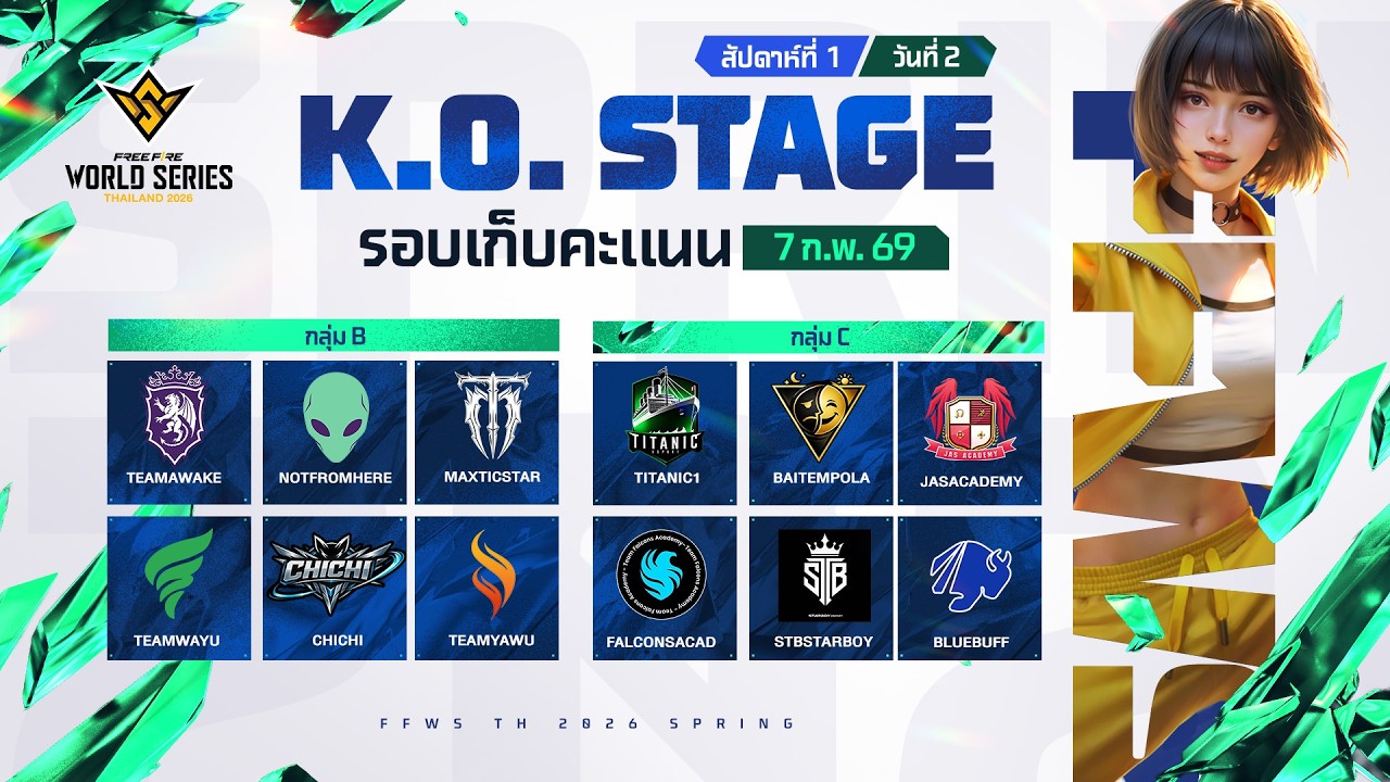 🔴 FFWS TH 2026 Spring - Knockout Stage Day 2: กลุ่ม B vs. C