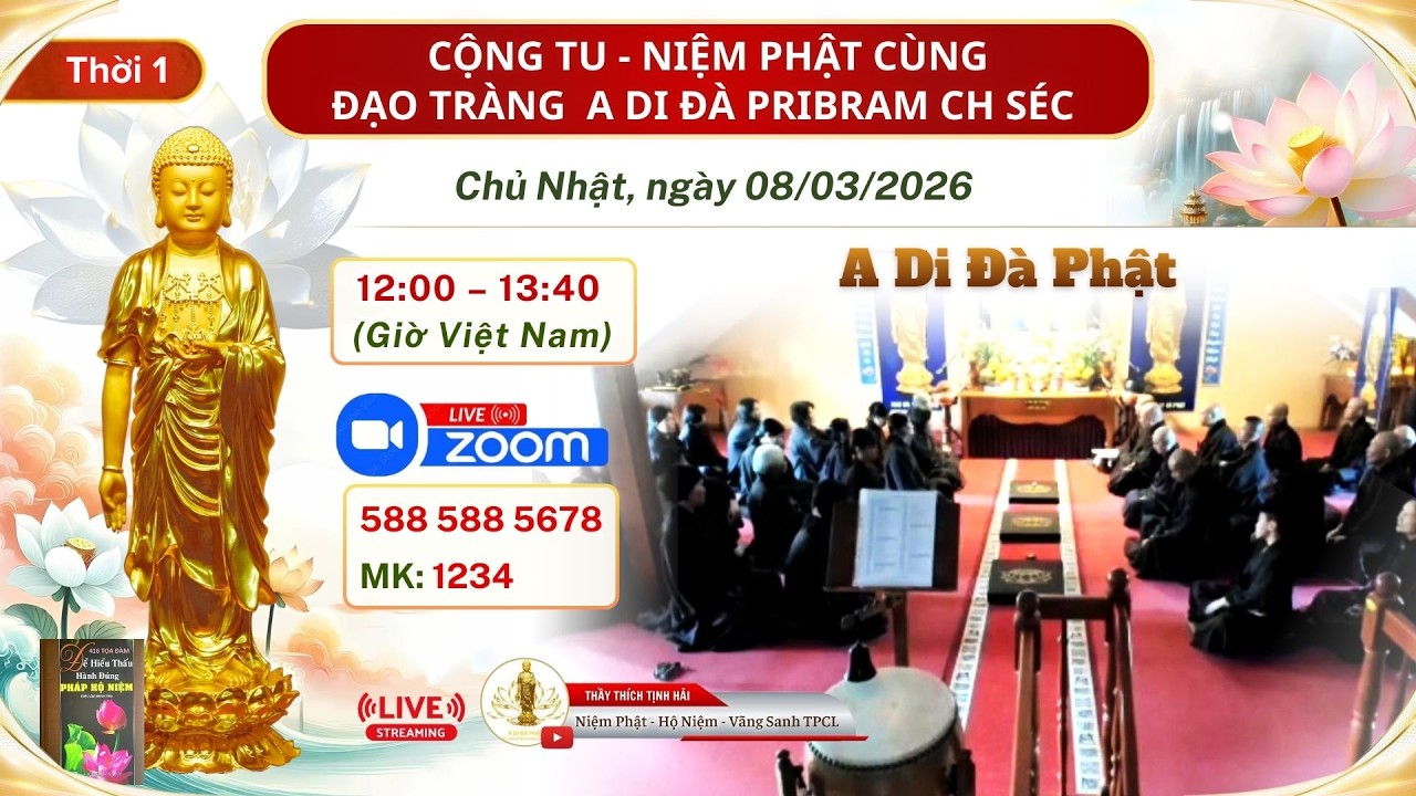 Cộng Tu Cùng Đạo Tràng A Di Đà Pribram CH Czech ngày 08/03/2026 (Thời 1)