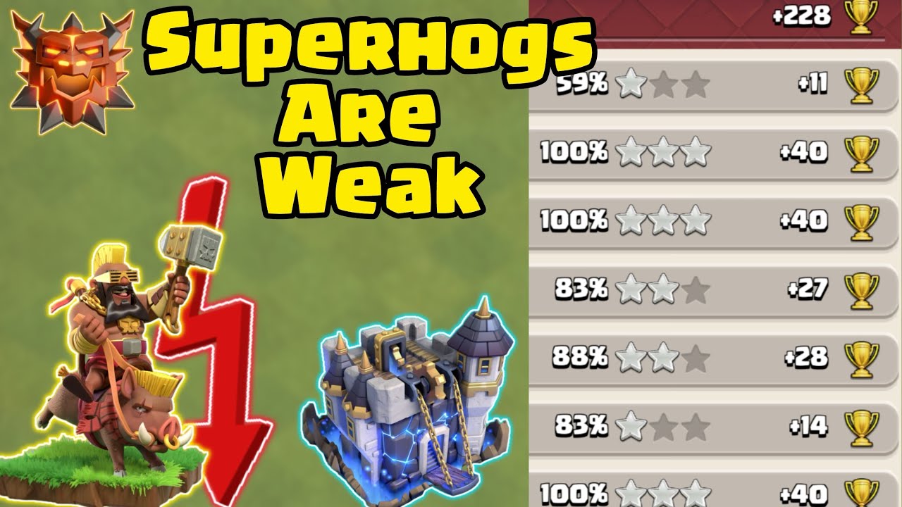 My Last Time With SuperHogs At New Th18 Live Commentary Legend League Attacks 