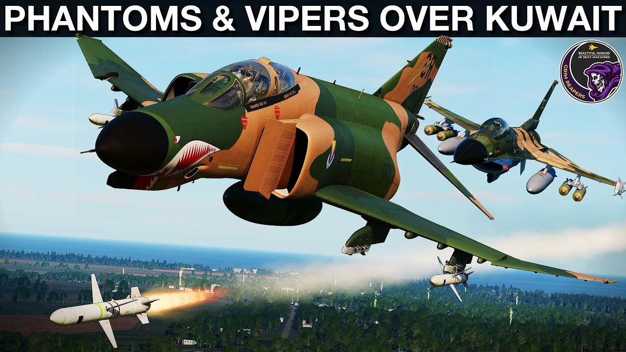 1991 Gulf War: F-4G & F-16C Wild Weasel & Bombing Mission Over Kuwait | DCS Re-enactment