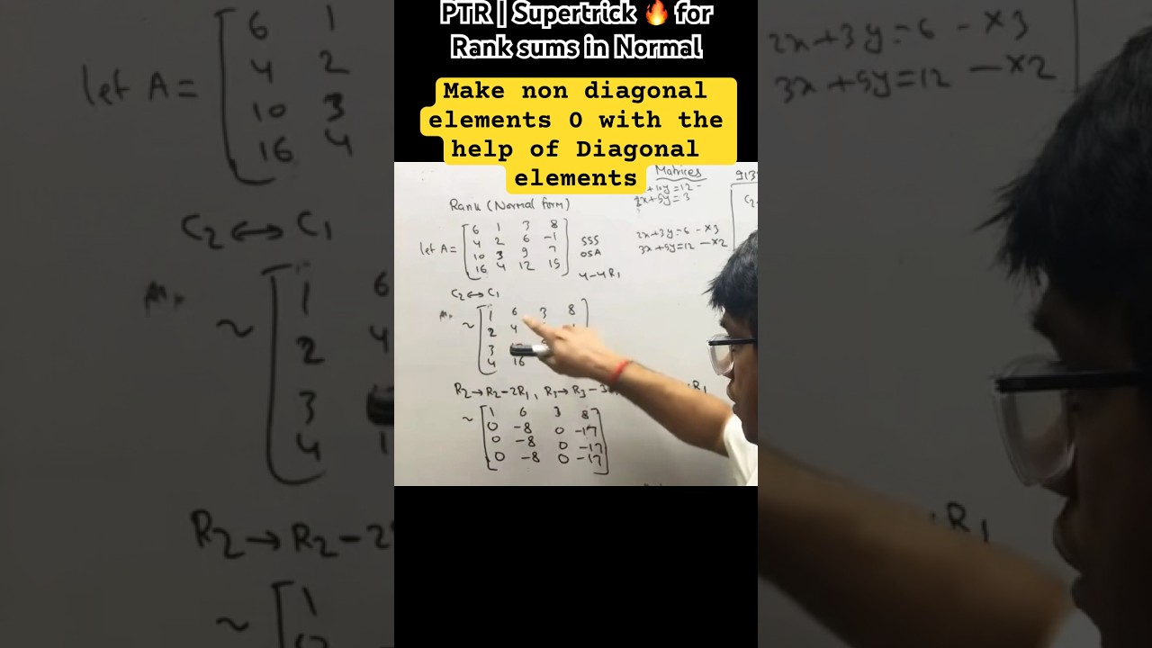 Rank of a matrix in Normal form #rankofmatrix #engineeringmaths1 #firstyearengg #csgt