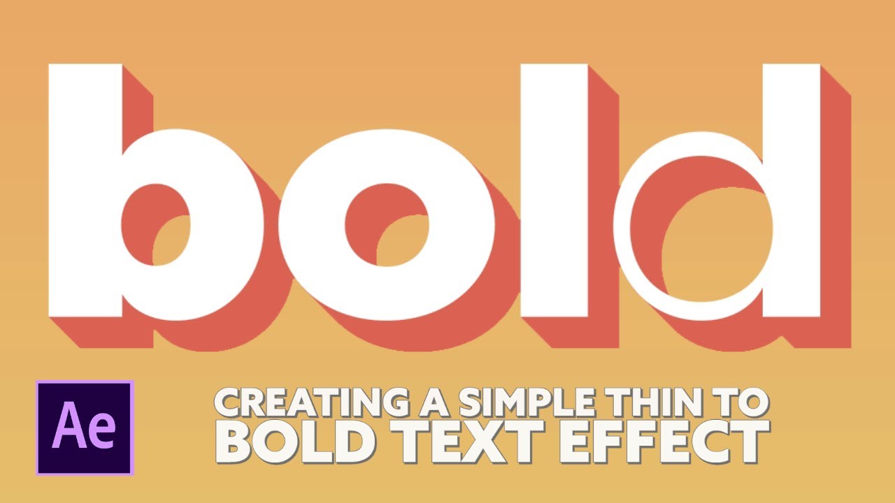 How to create a simple Thin to Bold Text effect | After Effects Tutorial
