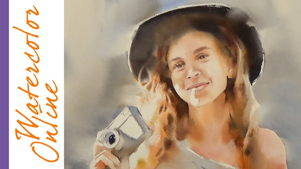 Thursday Speed Up Demos: The Camera Girl (Watercolor Portrait)