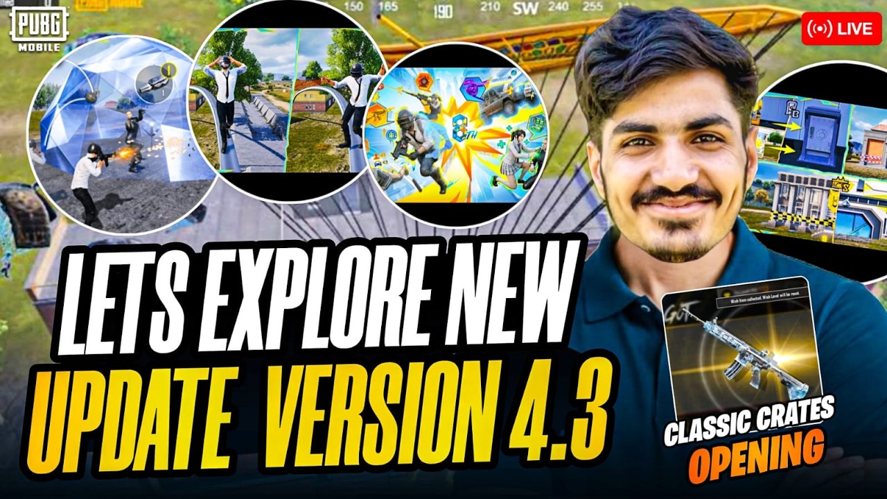 FINALLY 4.3 UPDATE IS HERE 😎 CLASSIC CRATE OPENING FOR M416 GLACIER |  YO BRAND LIVE | PUBG STREAM