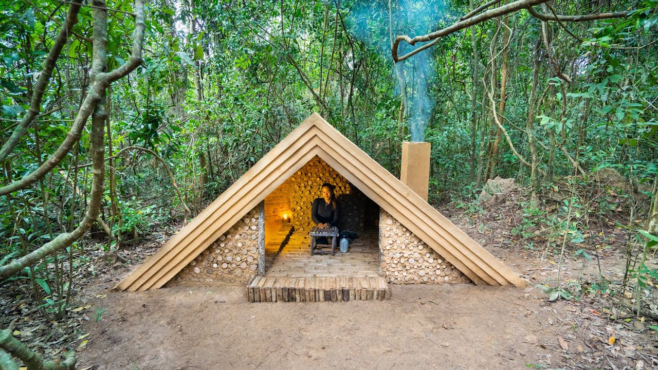 Complete Built The Most Beautiful House with a Swimming Pool, girl Live Off Grid Alone