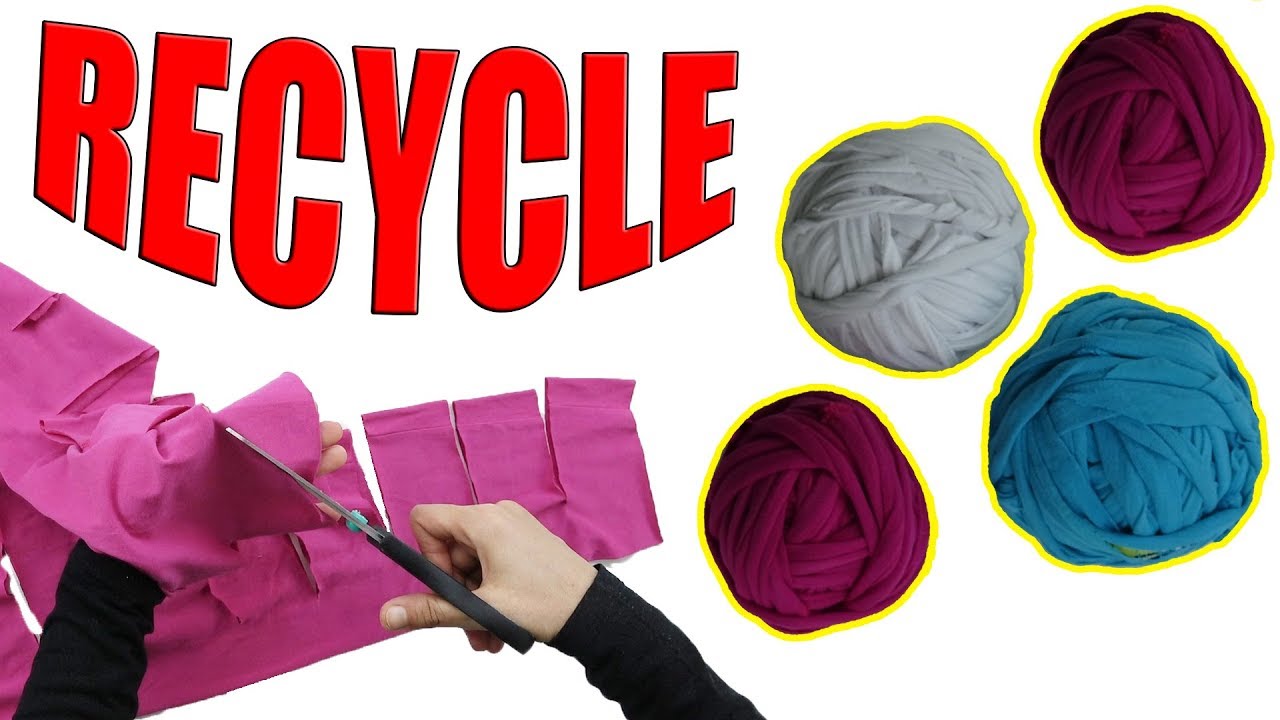 ESKİ ATLET, TAYT VE TİŞ&Ouml;RTLERDEN PENYE İP YAPIMI! (Evde Penye İp Yapımı) How To Make T-Shirt Yarn
