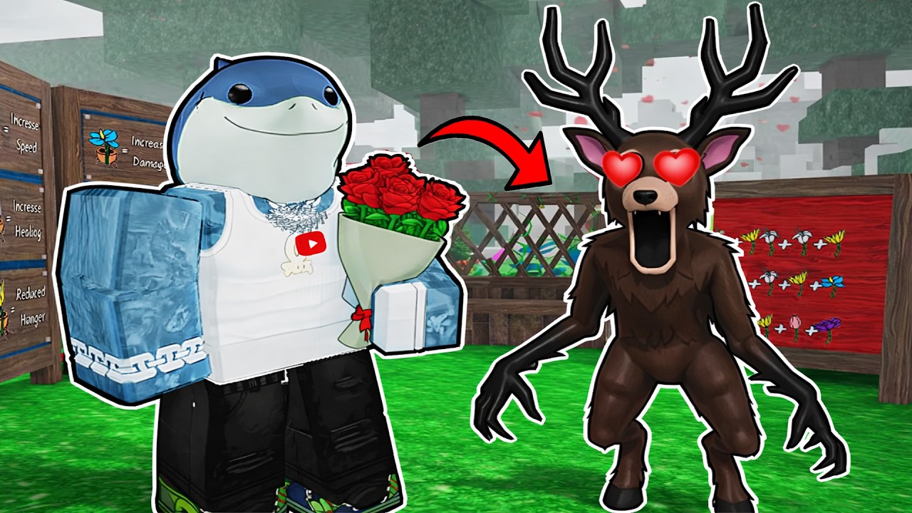 TÜM CANAVARLARA ÇİÇEK VERDİM! 🌸😈 GEYİK ÇİÇEĞİMİ YEDİ!? 😱 - Roblox Ormanda 99 Gece 🌲🌙