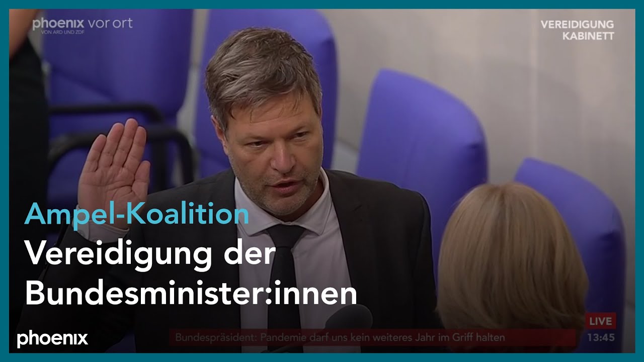 Vereidigung der Bundesminister:innen der Ampel-Koalition am 08.12.21