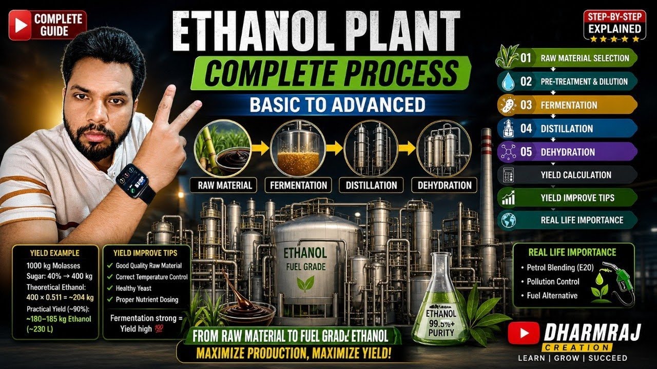 How Ethanol is Made? | Complete Guide for Beginners & Operators (Step by Step) @DharmrajCreation