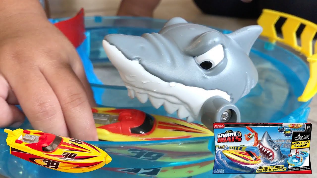 Zuru Micro Boats Racing Track Playset - Best Shark Attack Water Toy for Kids