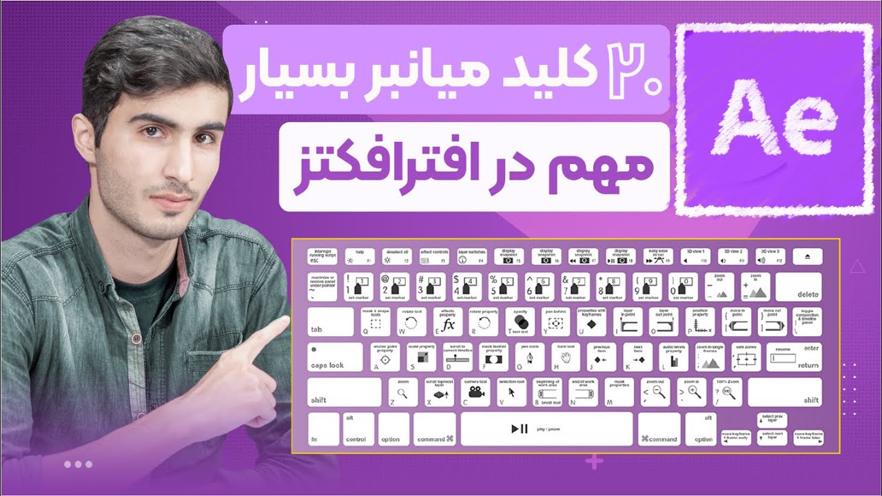کلید میانبر های مهم افترافکت