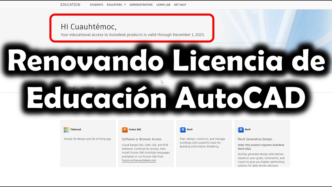 [AutoCAD] Renovando Licencia de Educación por tercer año