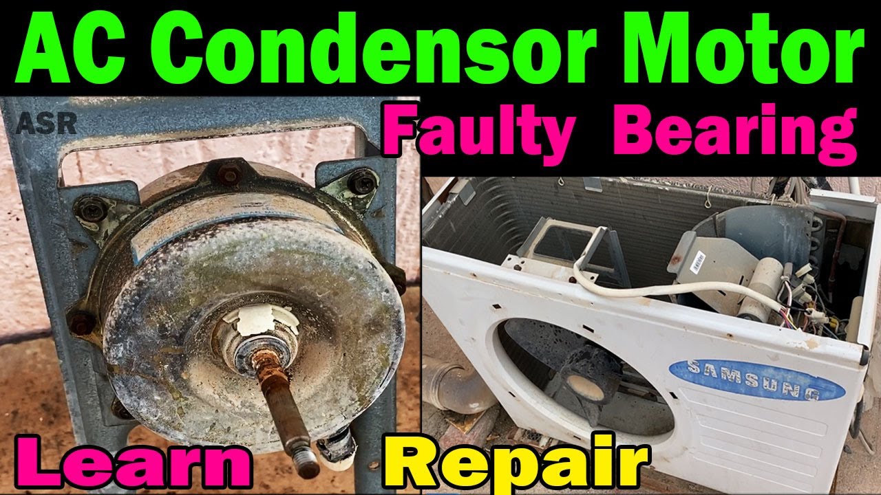 Split ac condenser motor noise how open motor bearing repair learn with practically learn Hindi me