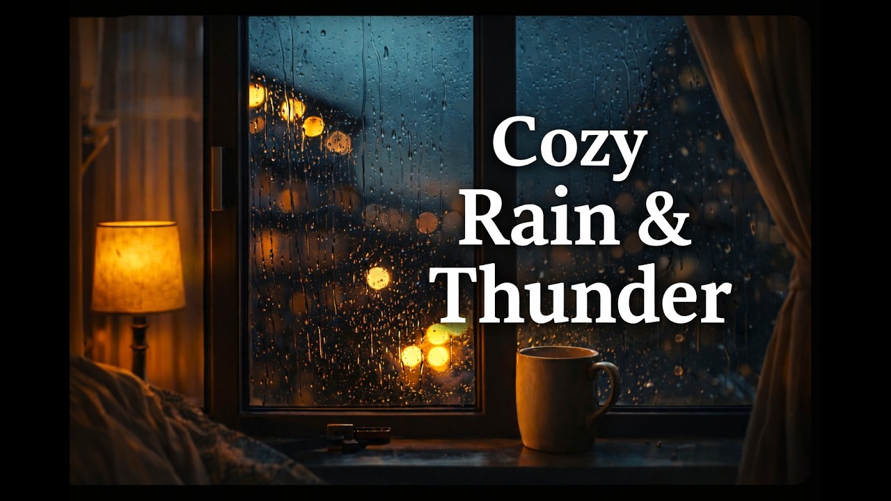Cozy Rain & Thunder 🌧️Gentle Night Storm Through the Window | Deep Sleep & Relaxation