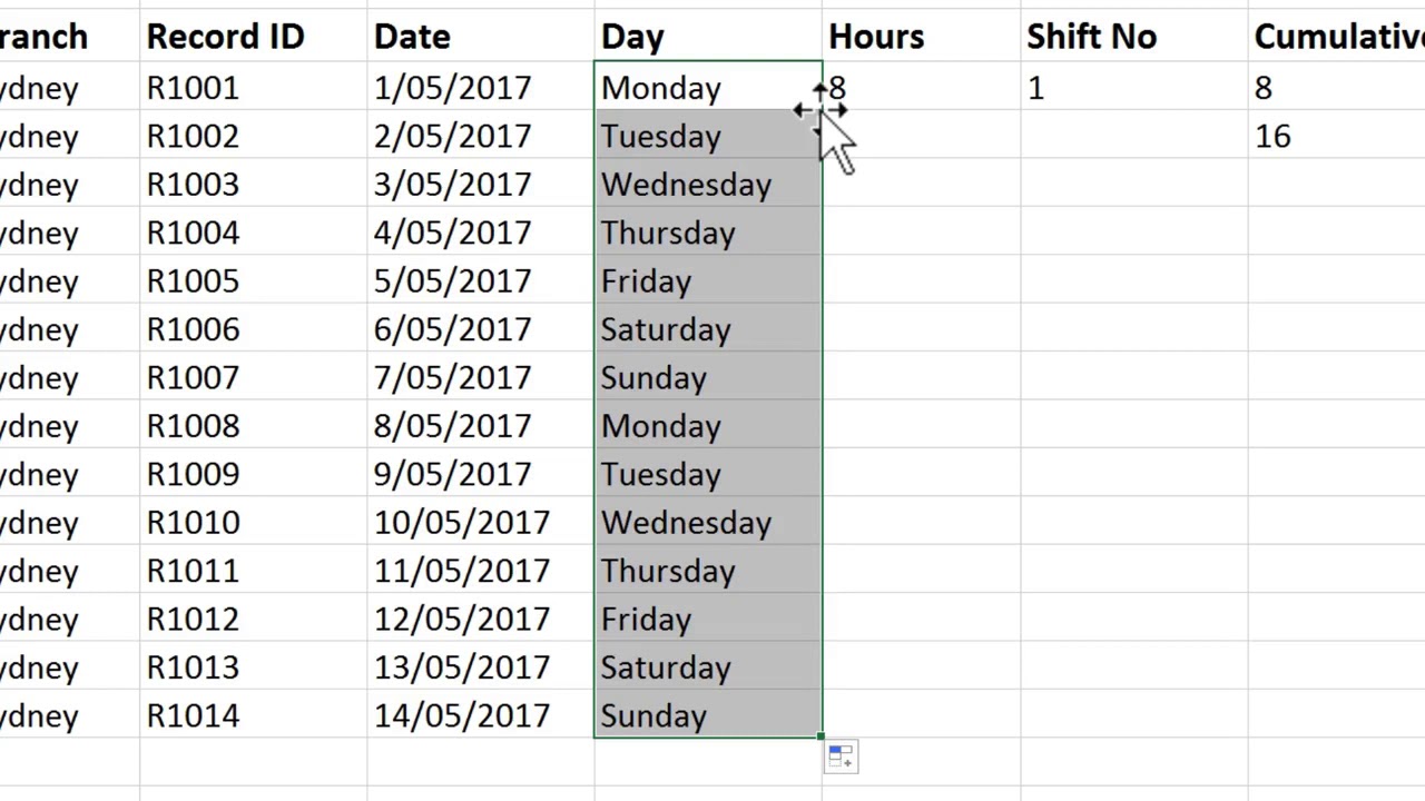Excel Fill Handle Tutorial