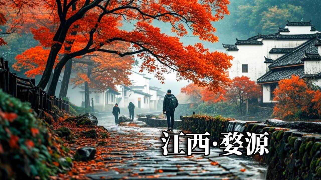 中国最美的乡村——婺源石城，雨中漫步行走其中，享受赏枫胜地人间仙境【行走世界的北京老刘】