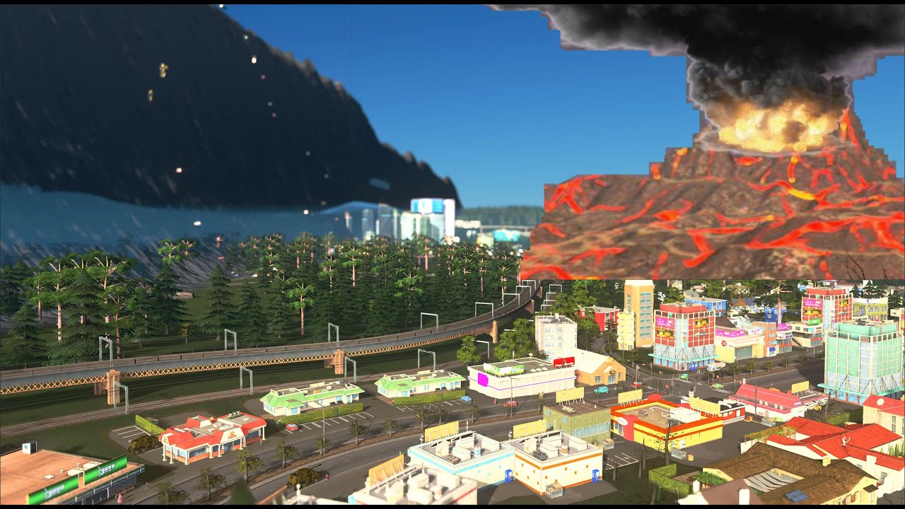 VOLCANO TSUNAMI ! | Cities Skylines Tsunami #246