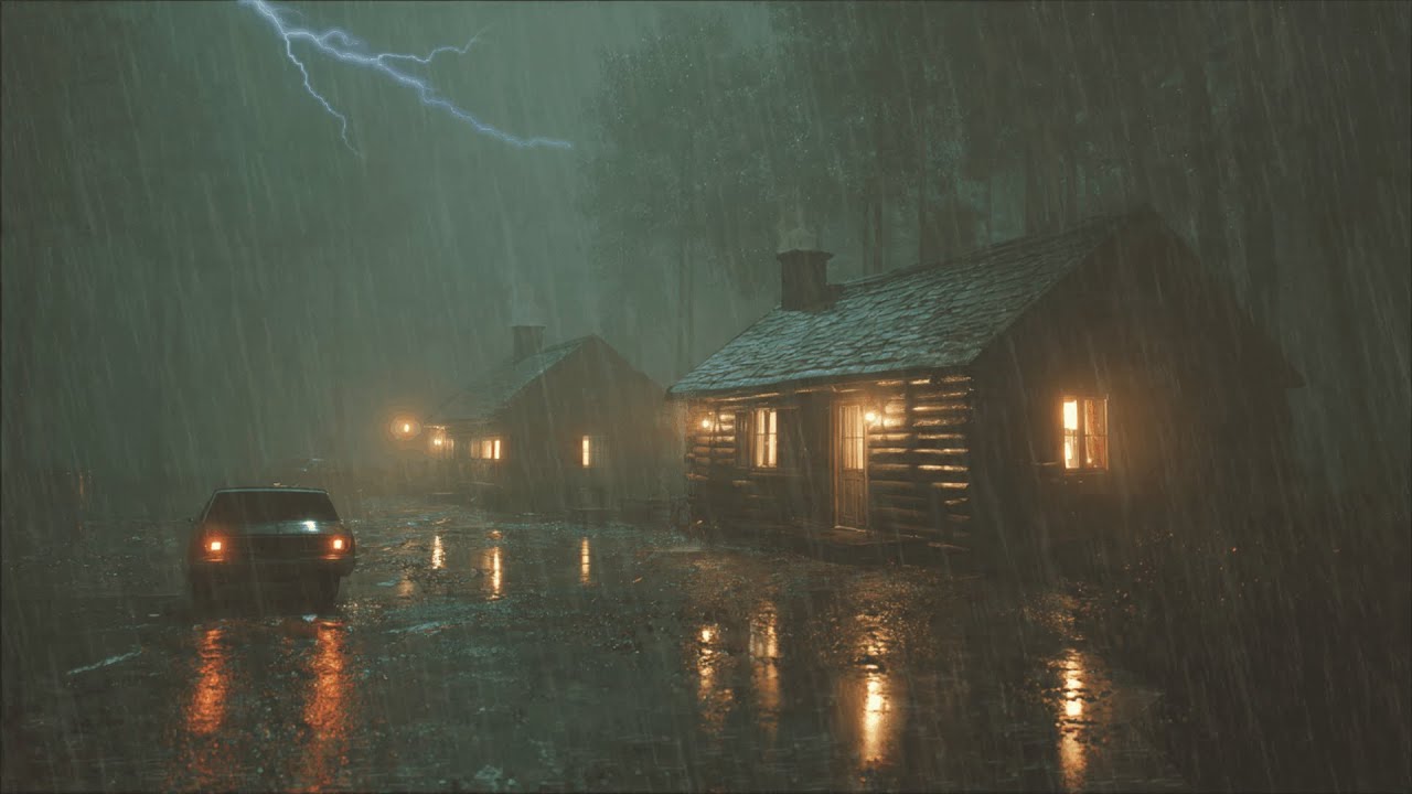 Heavy Rain & Distance Thunder Sounds for Sleeping ⛈️ | Night Ambience for Deep Sleep