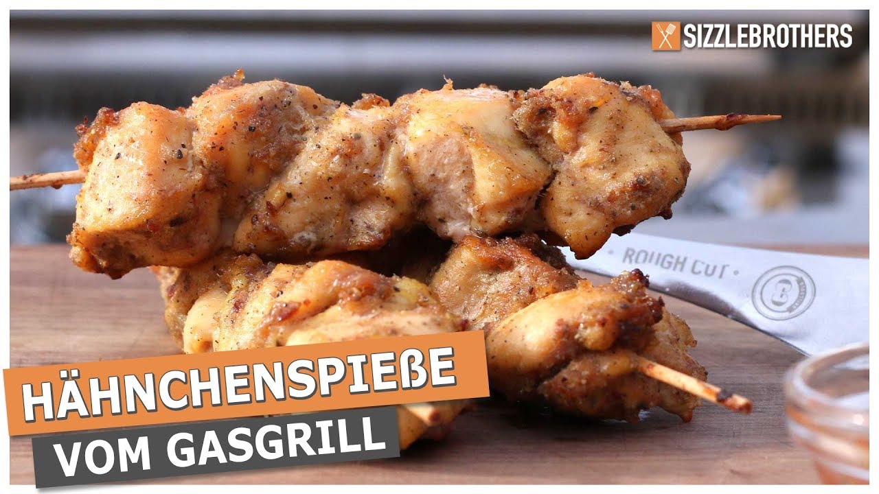 Hähnchenspieße - vom Gasgrill - MIT BACON!!!